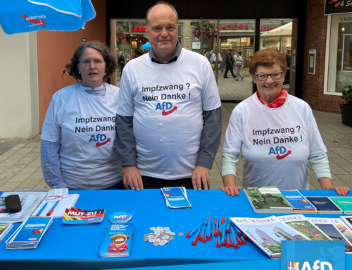 Infostand zu Corona-Maßnahmen und Grundrechtsverstößen